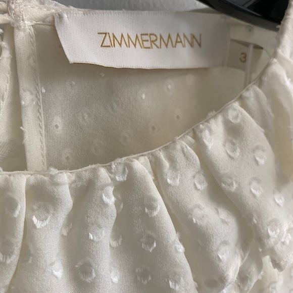 Zimmermann Super 8 Dot Ruffle Silk-Blend Blouse - Picture 7 of 11